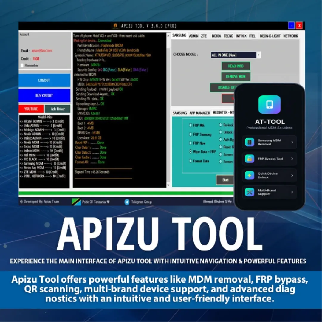 🛠️ Apizu MDM Tool Rent — 22 Hours ⚡